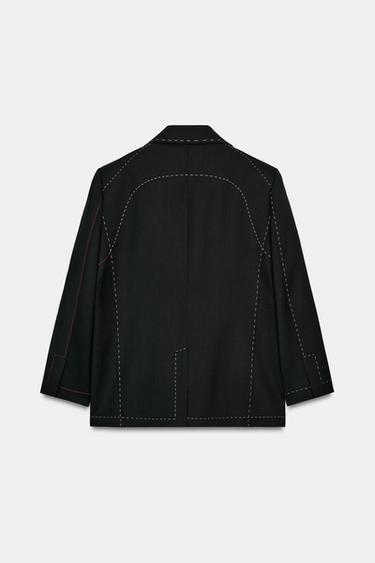 CONTRAST TOPSTITCHING BLAZER ZW COLLECTION LIMITED EDITION - Black by Zara - Image 5