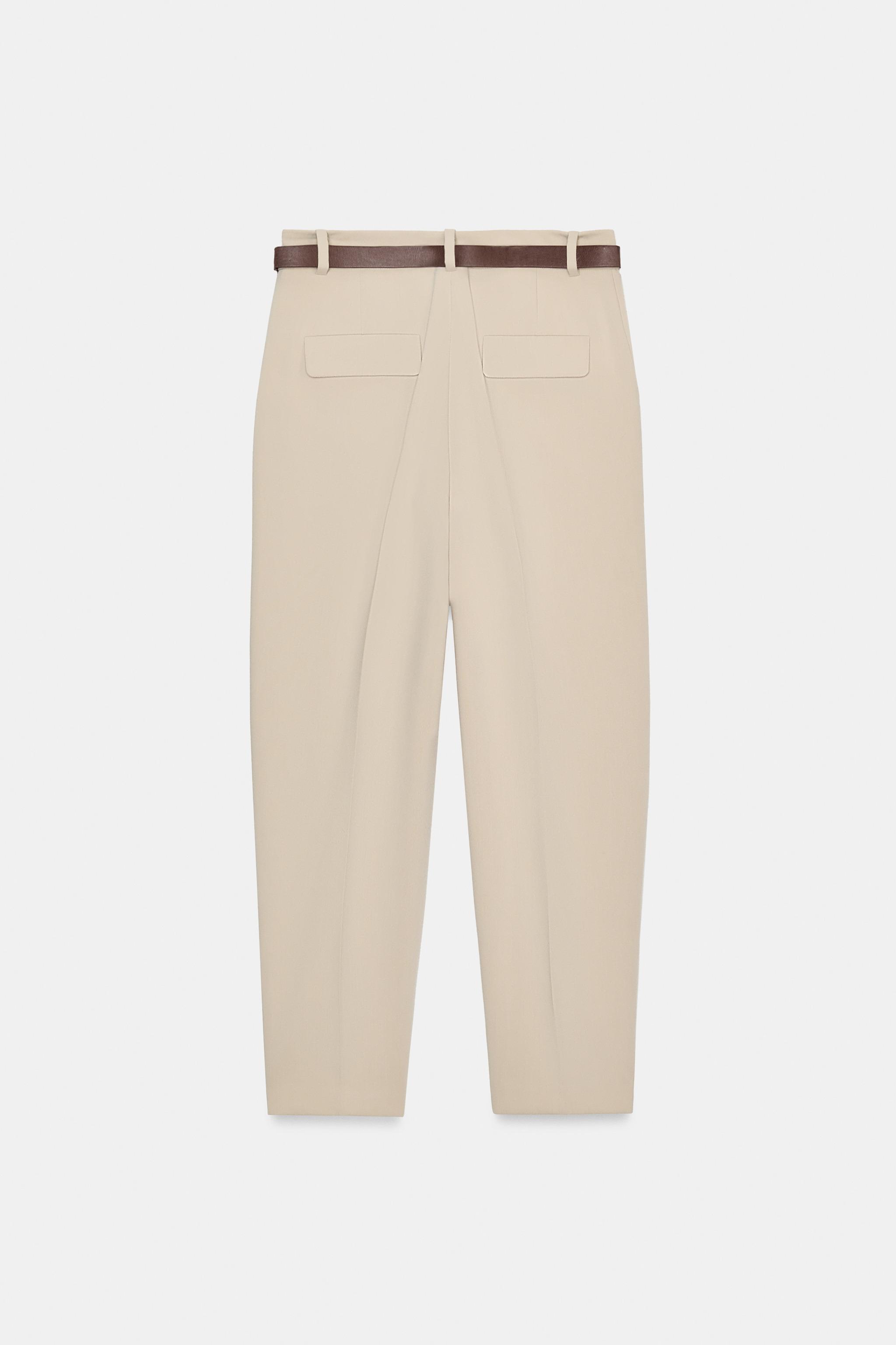 BELTED PLEATED PANTS