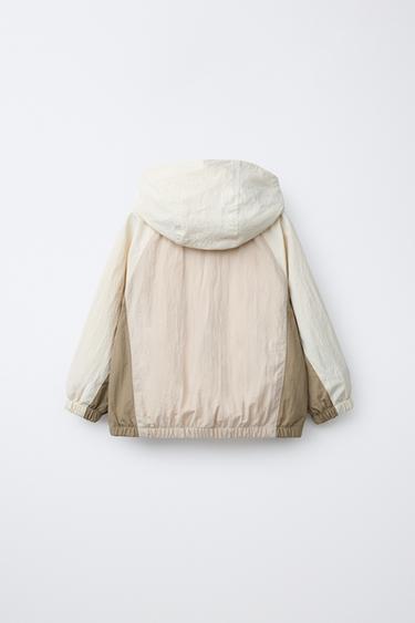 LIGHTWEIGHT COLOUR BLOCK WATER-REPELLENT RAINCOAT - Beige by Zara