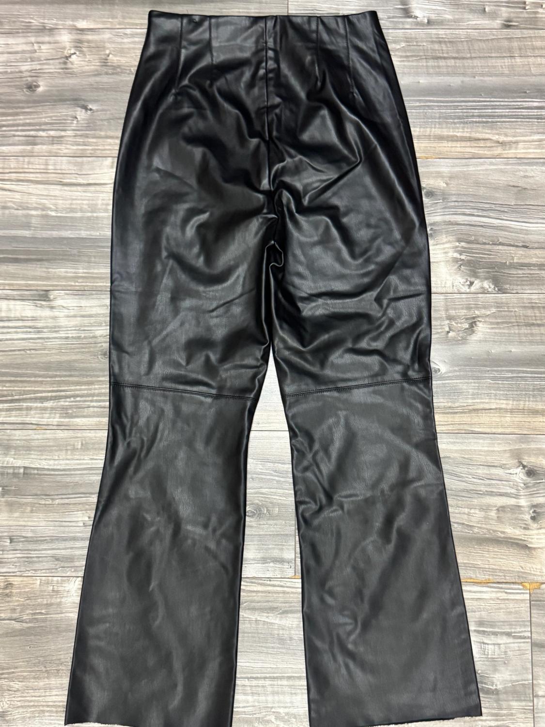 MINI FLARE FAUX LEATHER LEGGINGS - Image 6