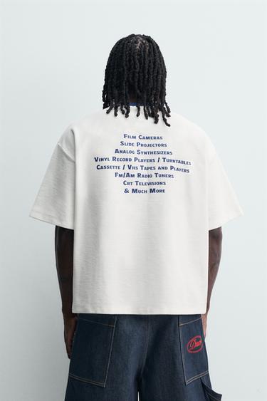 RELAXED FIT TERRY CLOTH SWEATSHIRT WITH CONTRAST PRINT - Oyster-white by Zara - Image 2