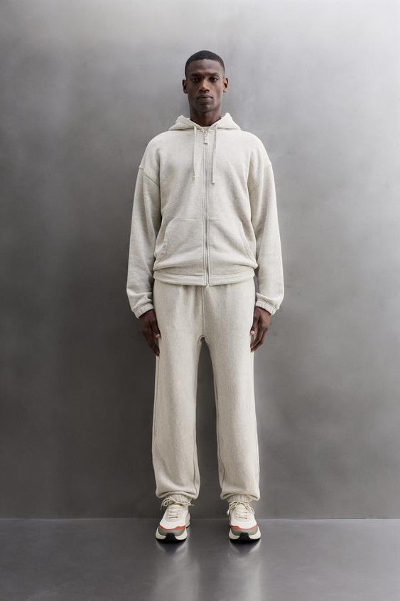 Zara COTTON ZIP-UP HOODIE - Gray marl - Image 0