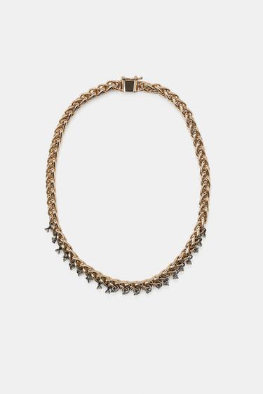 Zara COMBINED JEWELED LINK NECKLACE - Golden