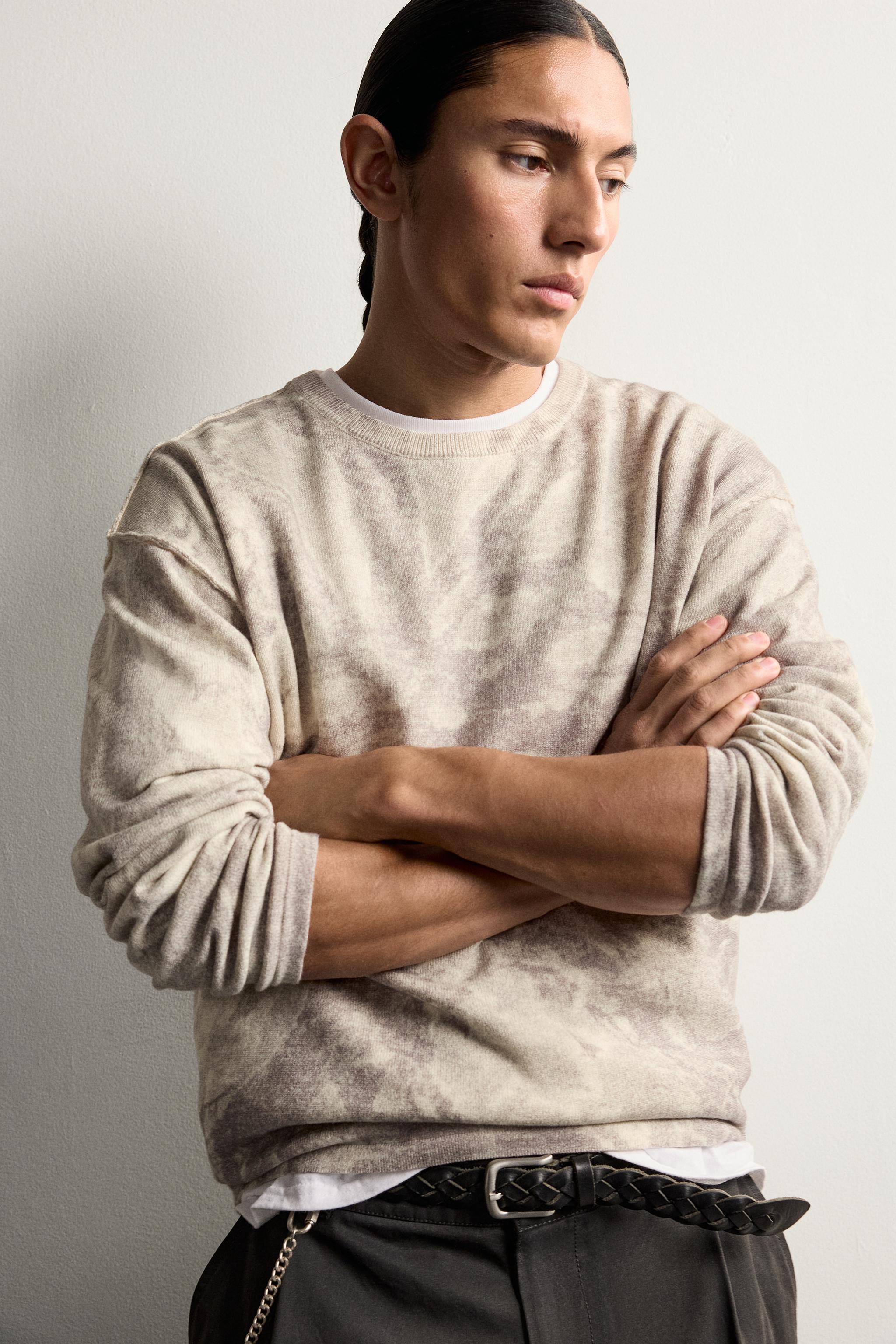 Zara SOYUT DESENLİ RELAXED FIT KAZAK görsel 5