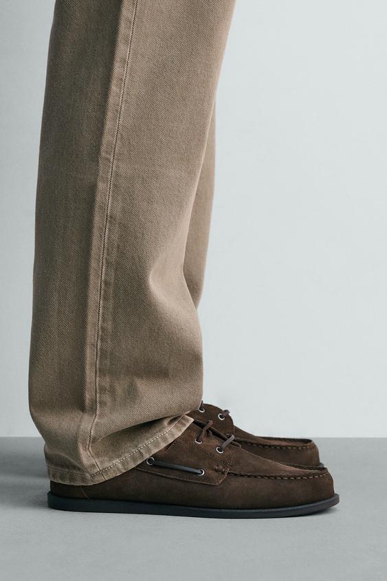 ZAPATO NÁUTICO PIEL CASUAL - Marrón de Zara - Imagen 0