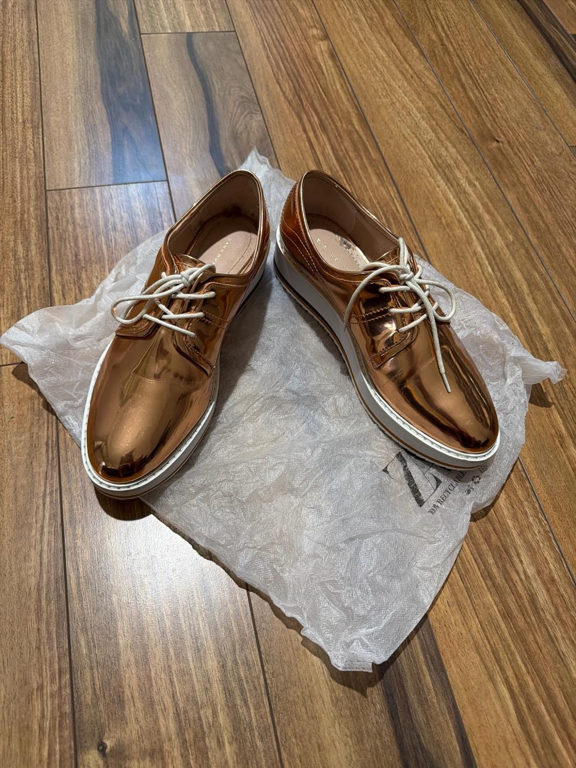 SILVER PLATFORM DERBY SHOES - Image 4
