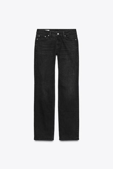 STRAIGHT JEANS TRF LOW-RISE - Black by Zara