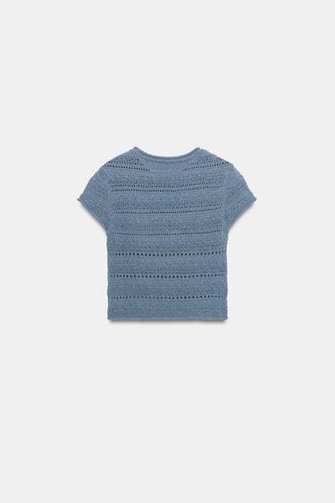 POINTELLE KNIT TOP - Indigo by Zara - Image 6