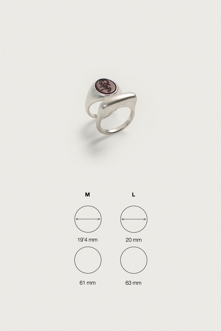 Paquete de 2 anillos de metal combinados 7