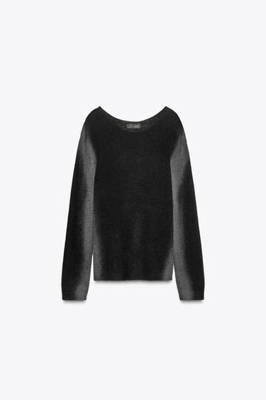 PULL EN MAILLE IMPRIMÉ DÉGRADÉ - Noir de Zara - Image 4