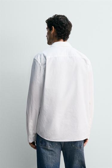 CHEMISE COTON - LYOCELL À POCHES - Blanc de Zara - Image 2