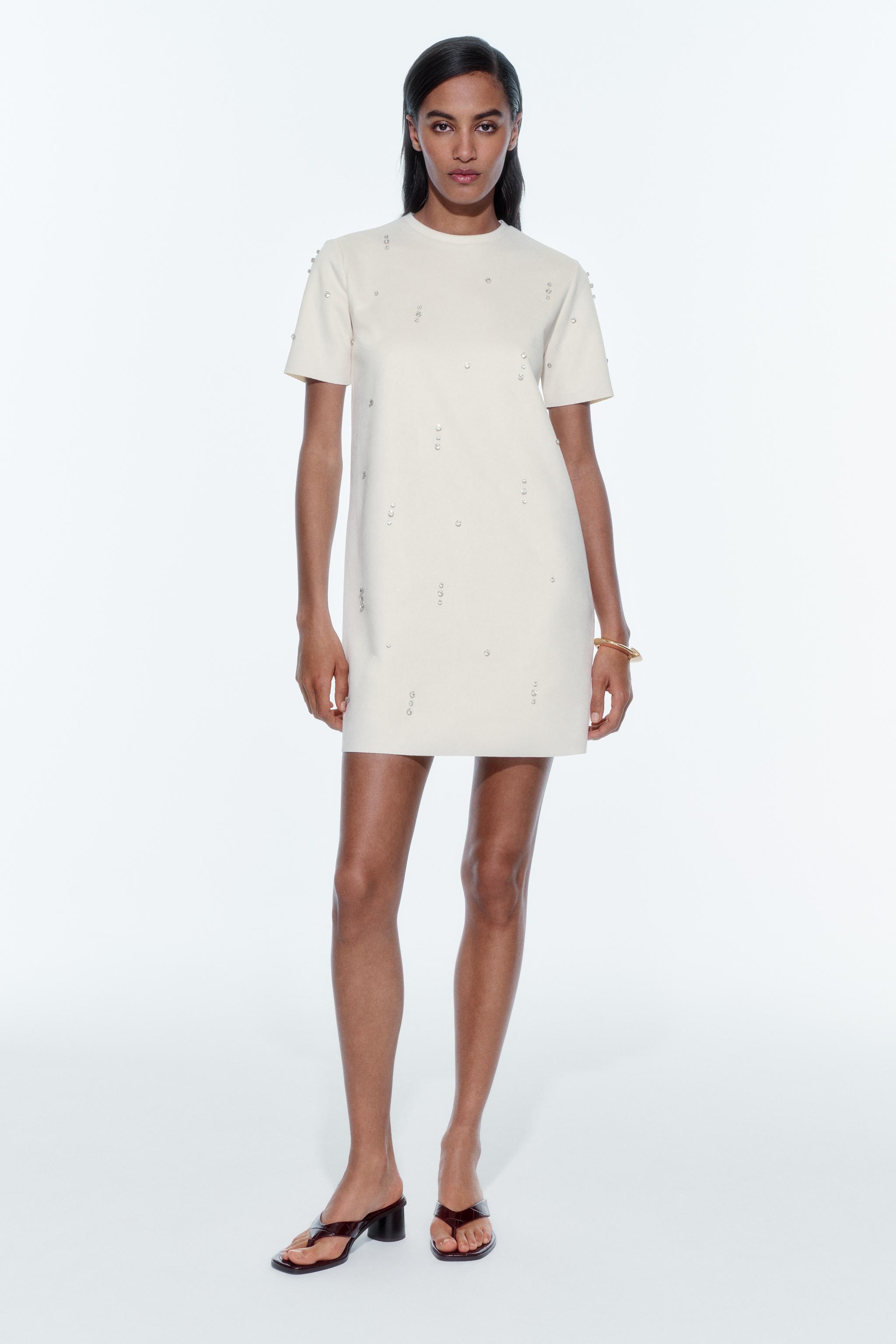 White store suede dress