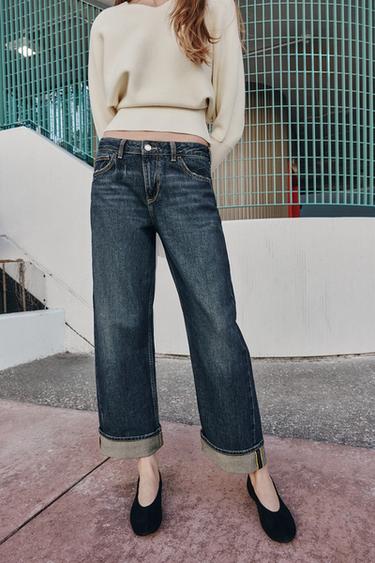 Z1975 RELAXED FIT JEANS WITH TURN-UP HEMS - Indigo by Zara - Image 1
