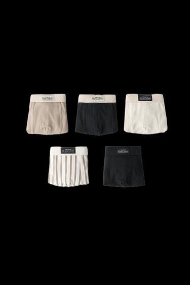 Zara AGES 3-6 / FIVE-PACK OF STRIPED BOXERS - Black - Image 0