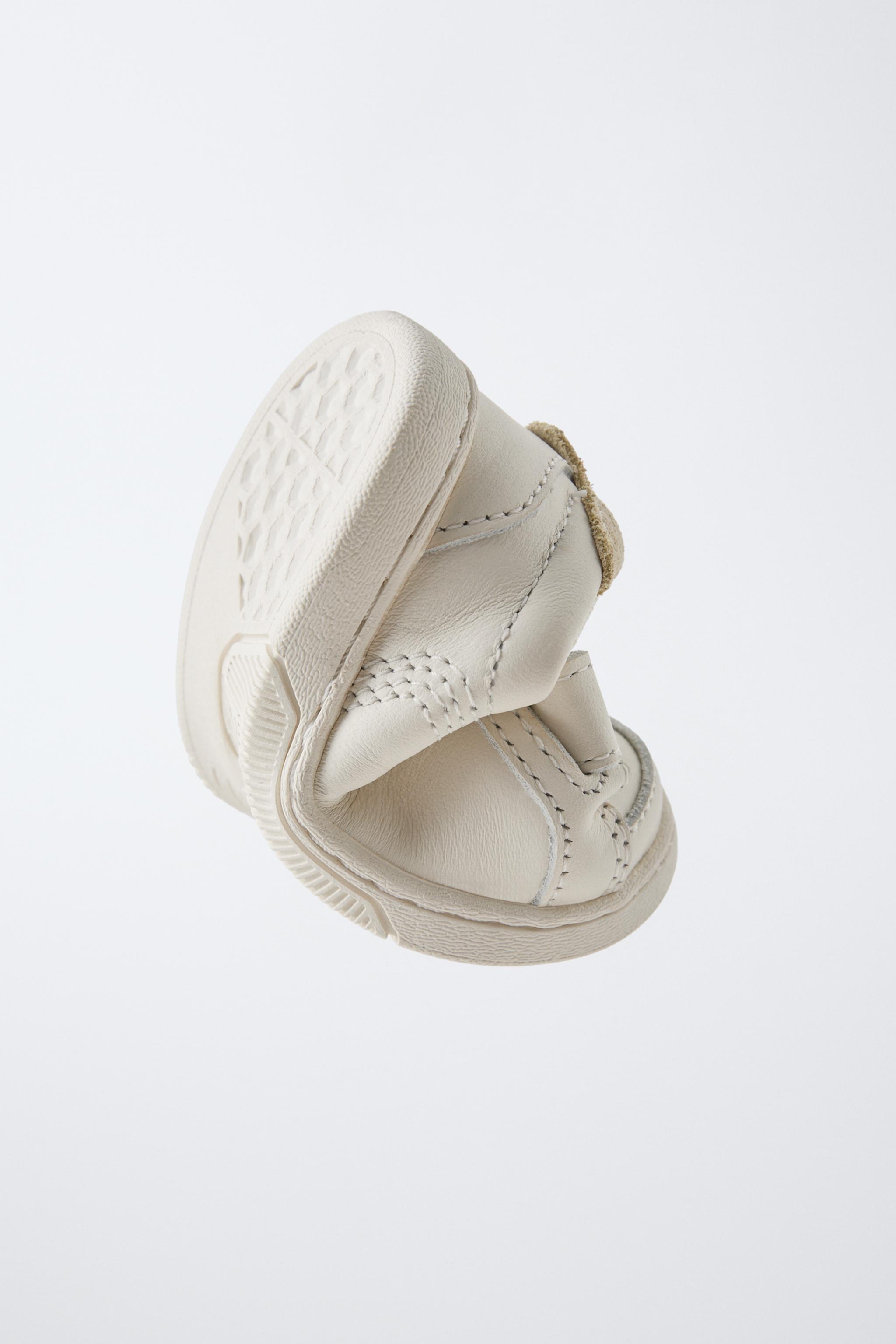 Детские кроссовки Zara BAREFOOT STRAP LEATHER SNEAKERS — фото 6