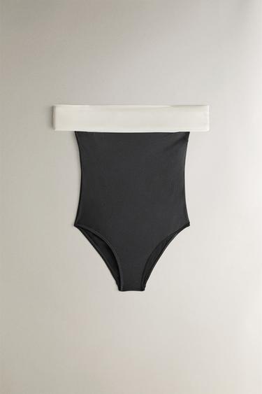 OFF-THE-SHOULDER SWIMSUIT - Black by Zara