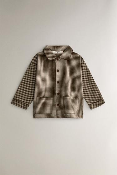 CHILDREN'S SMALL CHECK FLANNEL PYJAMA SET - Green by Zara - Image 1