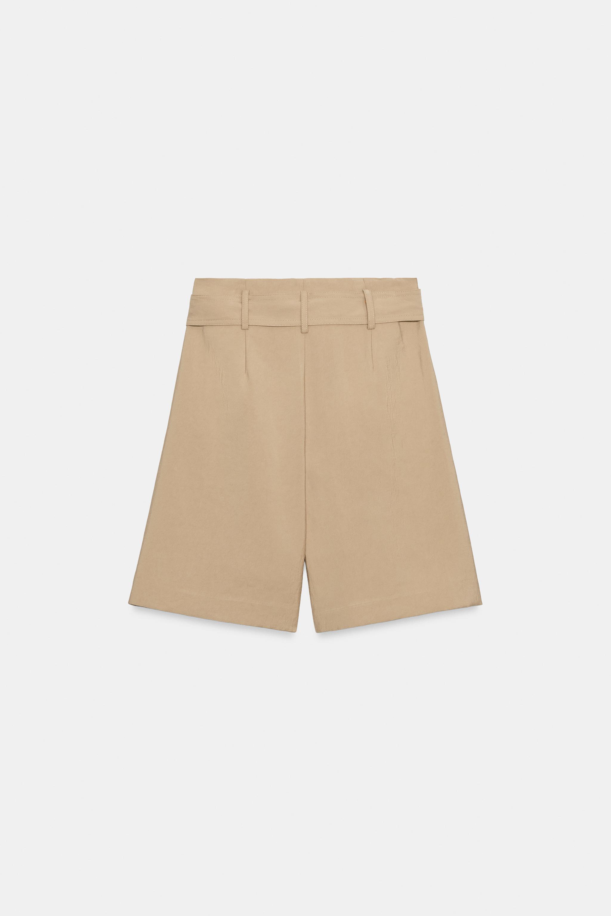 Женские шорты Zara TIE-BELT SHORTS — фото 7