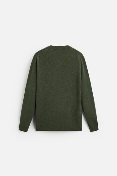 WOOL BLEND SWEATER - Green-dry by Zara - Image 6