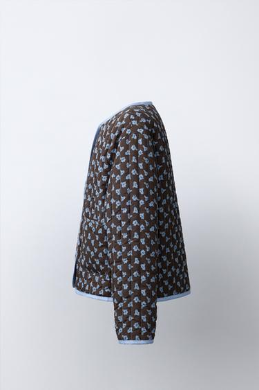 FLORAL PUFFER JACKET - Brown by Zara - Image 2