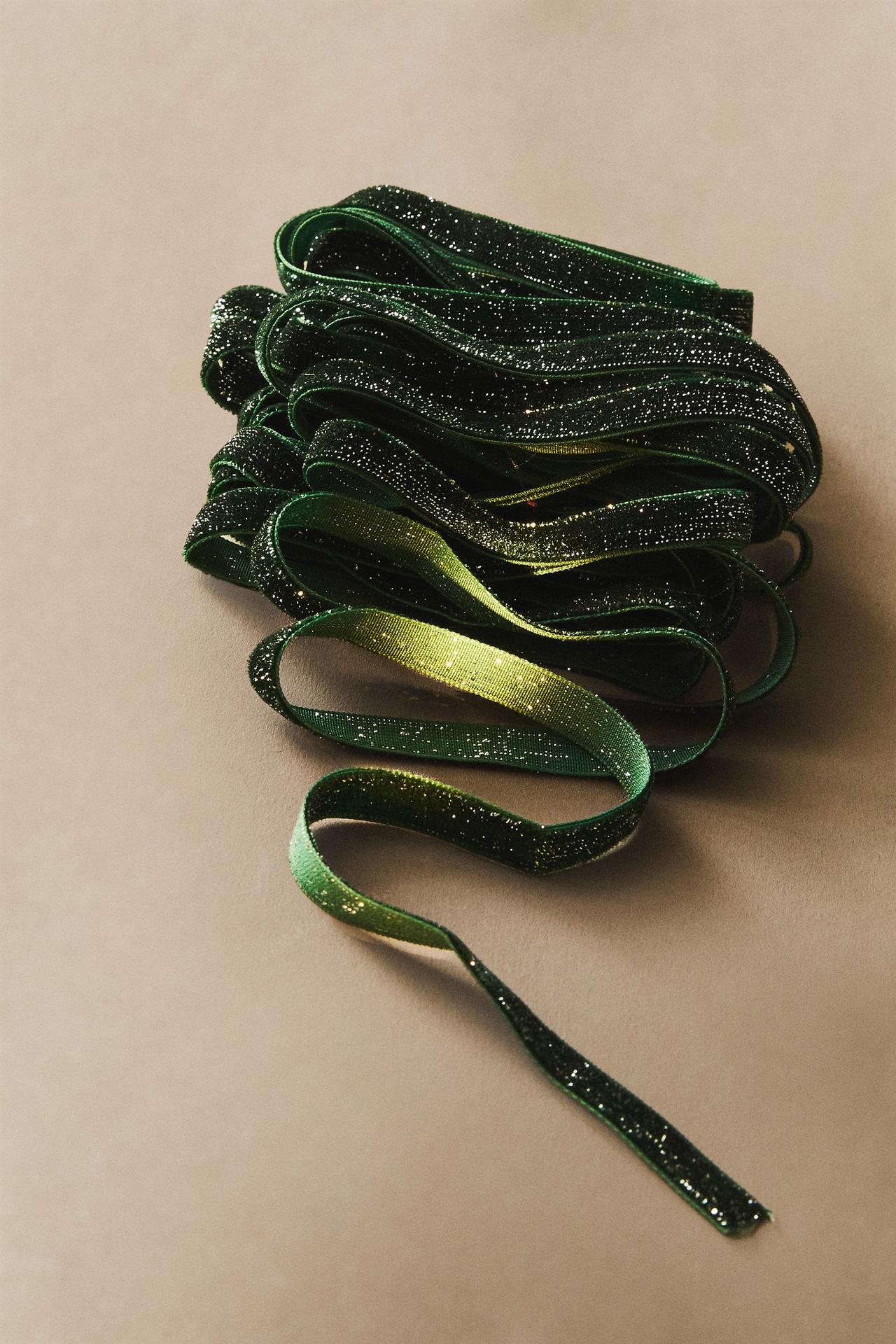 SHINY CHRISTMAS RIBBON — Green
