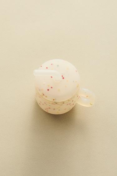 CHILDREN'S SILICONE CONFETTI TUMBLER WITH STRAW - Multicoloured by Zara