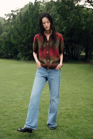 Zara Z1975 系列中腰 BOOTCUT 牛仔褲 - 中藍色