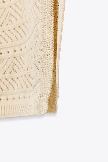 ROBE LONGUE EN MAILLE POINTELLE - Beige de Zara - Image 8