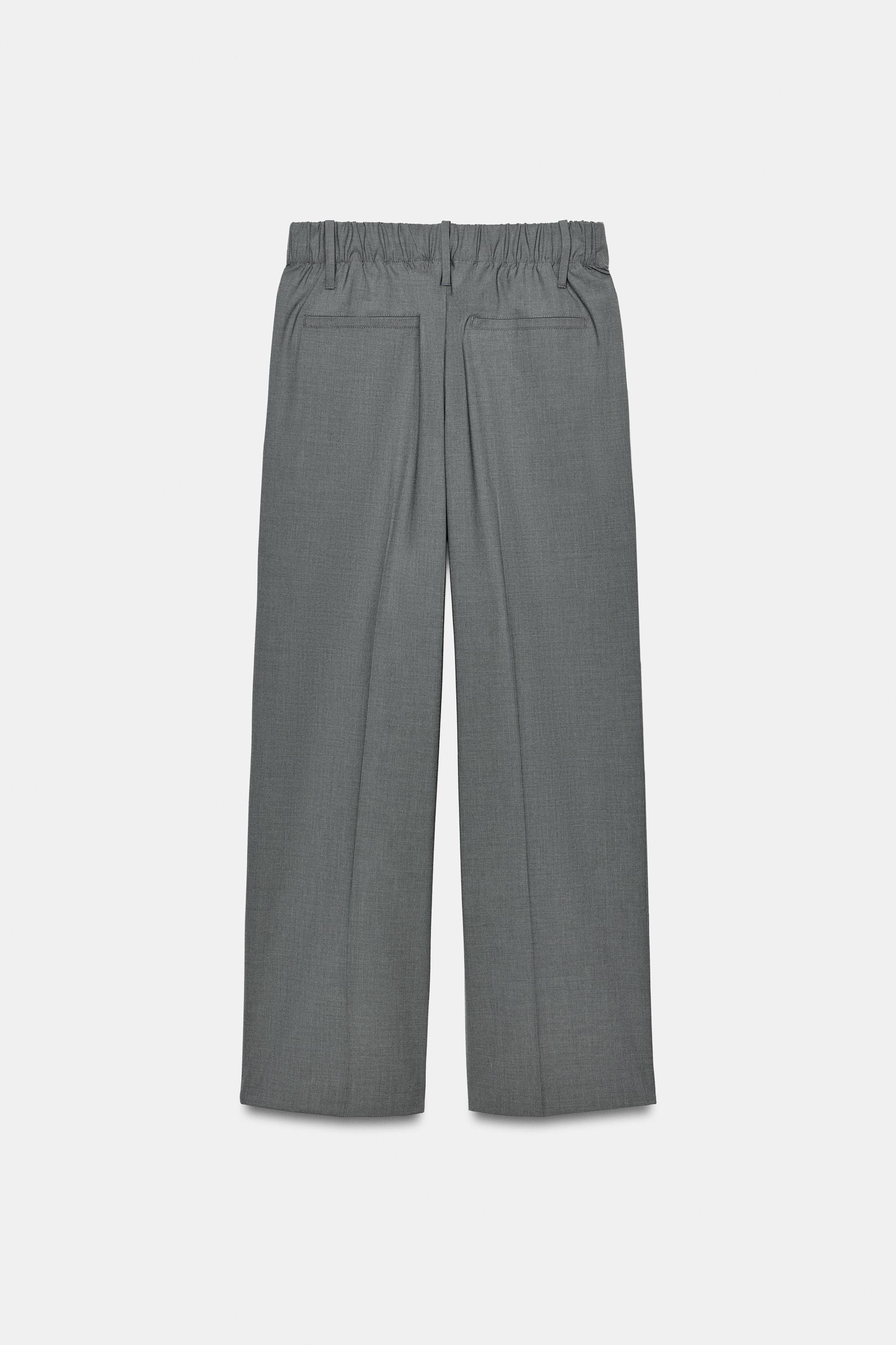 Женские брюки Zara ELASTIC WAIST PLEATED TROUSERS — фото 6