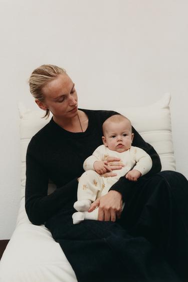 TEDDY BEAR PRINT 100% MERINO WOOL JUMPSUIT - Mid-ecru by Zara