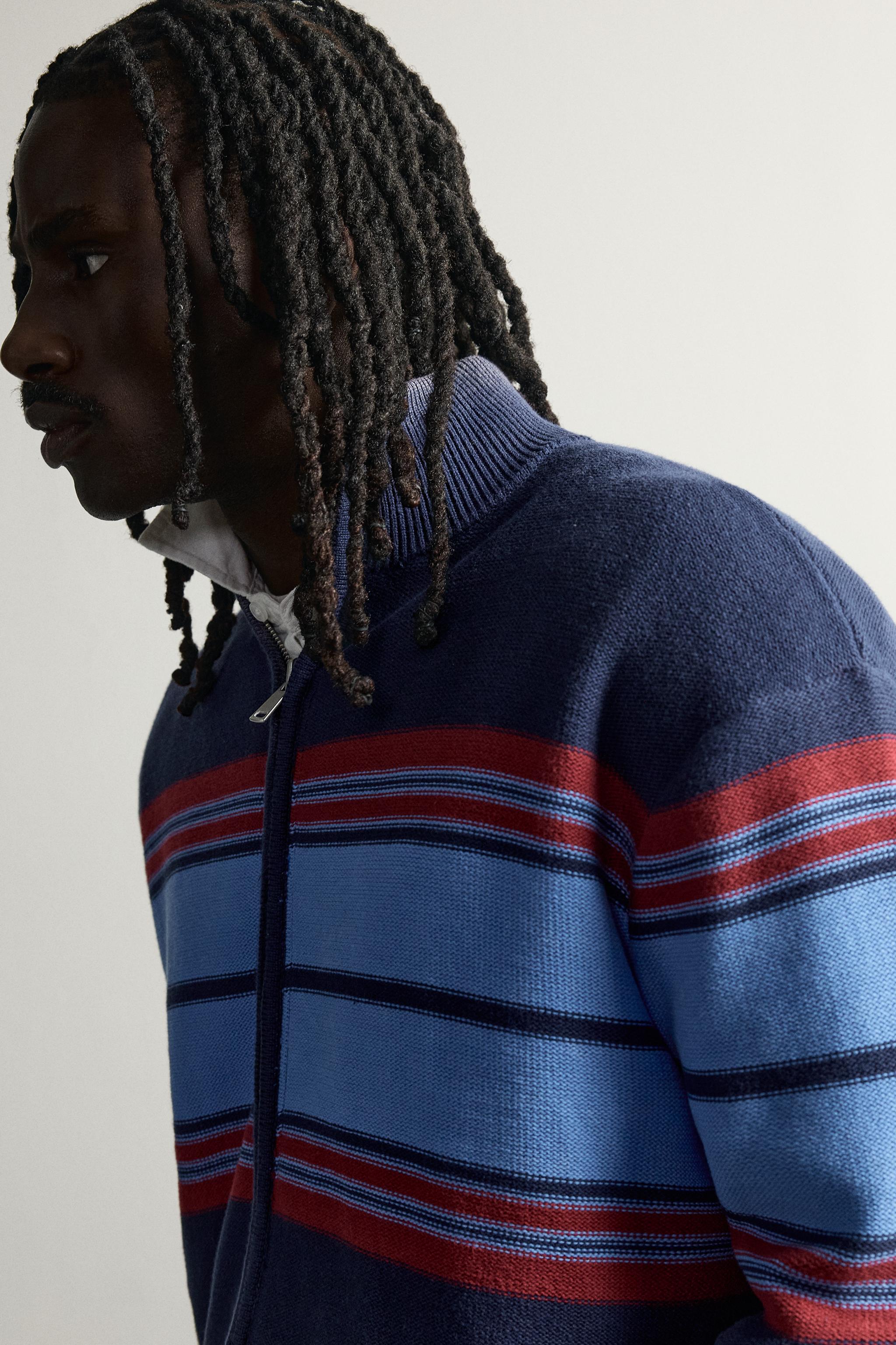COLOUR BLOCK WASHED CARDIGAN