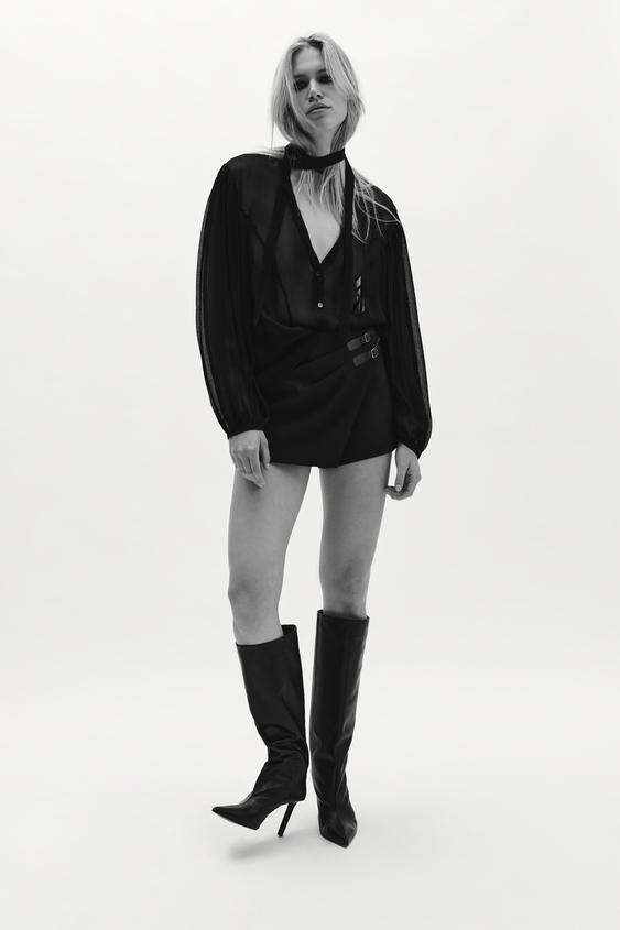 SKORT WITH BUCKLES - Black | ZARA Australia