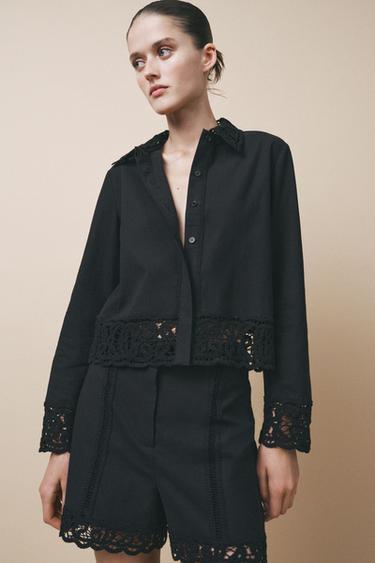BERMUDA CROCHET ZW COLLECTION - Negro de Zara