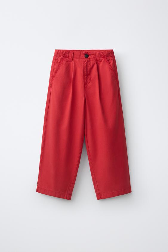 PANTALÓN CHINO FRUIT OF THE LOOM™ - Rojo de Zara - Imagen 0