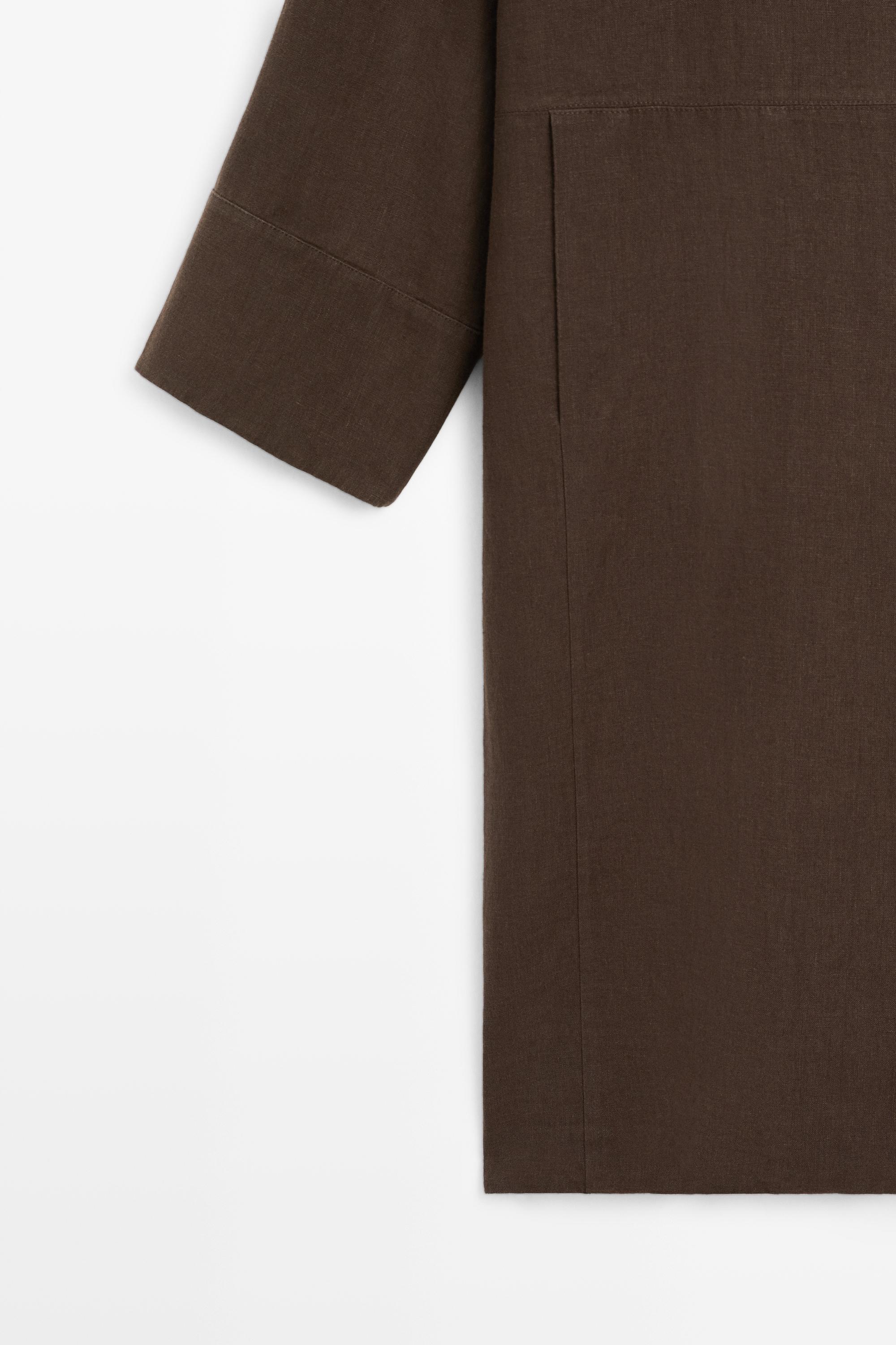 100% linen trench coat