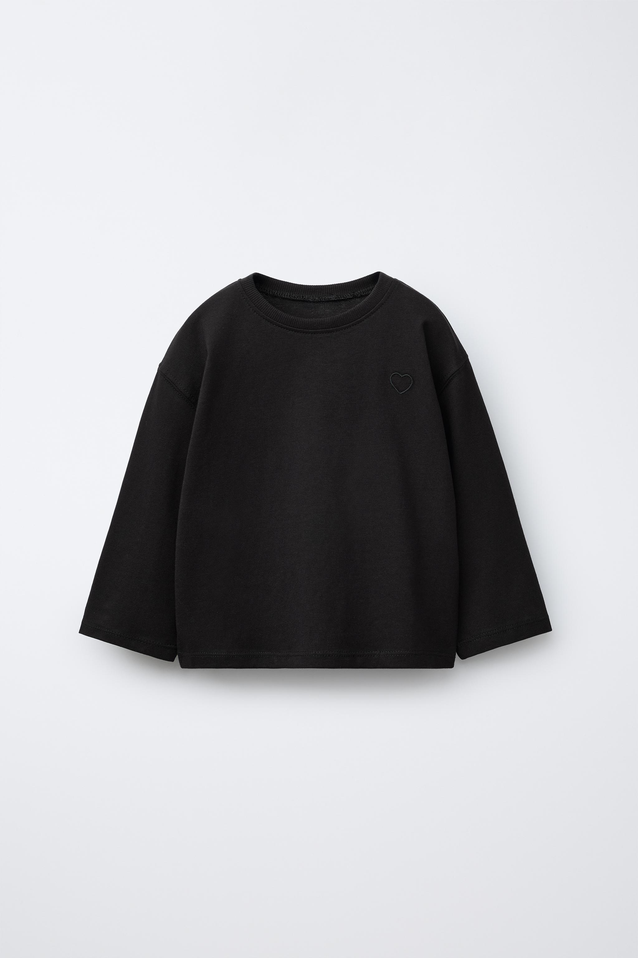 ベーシック Tシャツ ハート刺繍 - ピンク | ZARA Japan / 日本