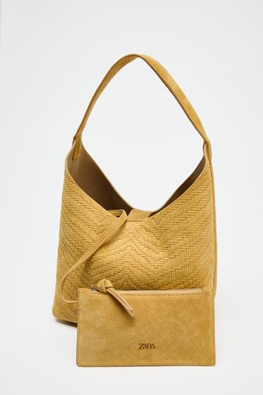 BRAIDED SPLIT SUEDE BAG - Yellow by Zara - Image 6