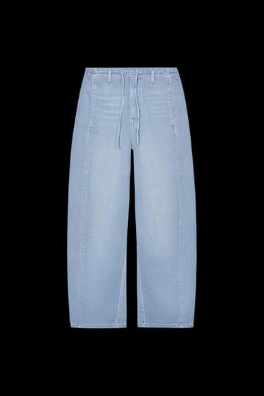 TIE-WAIST CHINO TROUSERS - Aquamarine by Zara - Image 0
