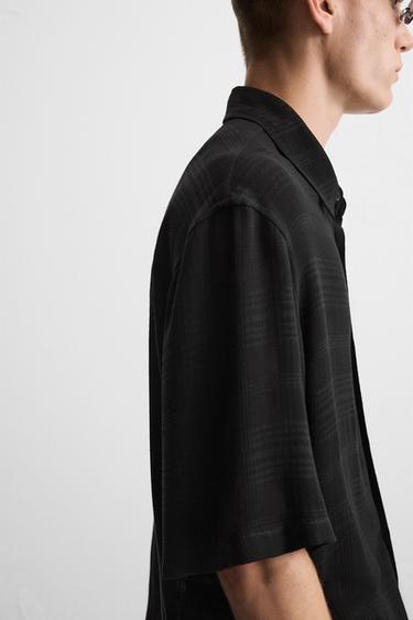 CHEMISE JACQUARD À CARREAUX - Noir de Zara - Image 6