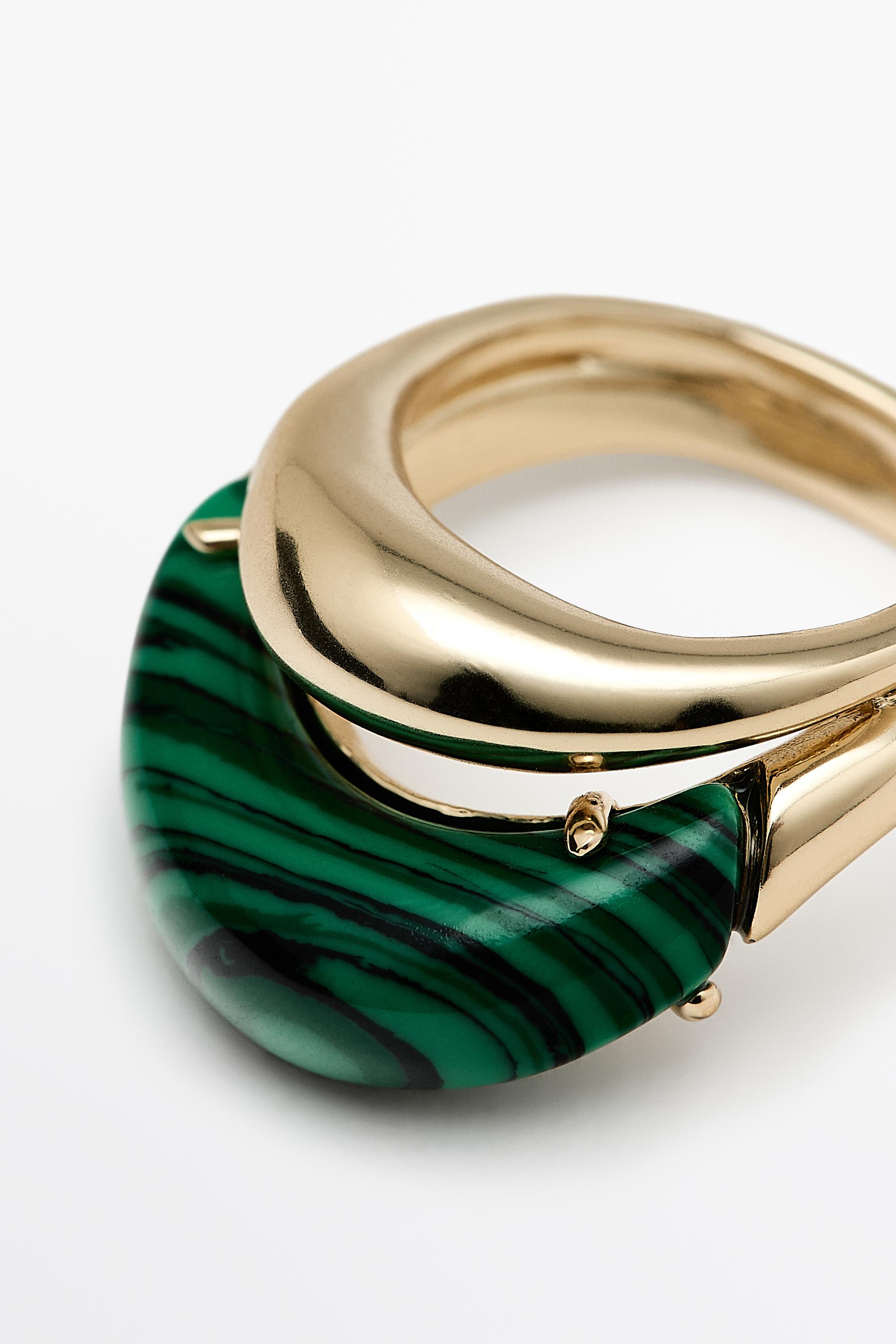 Bague double malachite