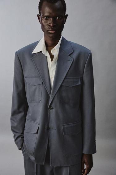 POCKET SUIT BLAZER - Blue by Zara - Image 4