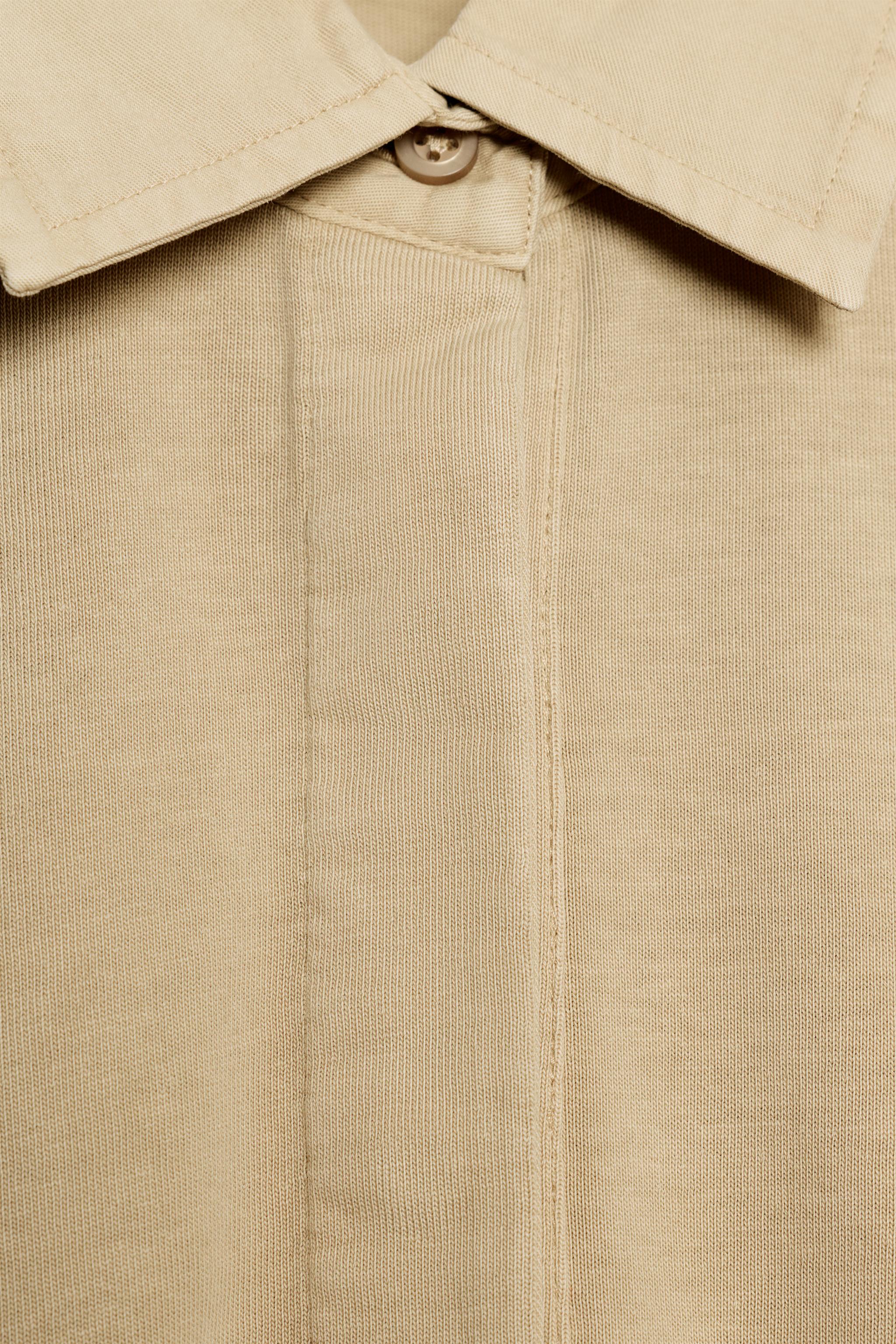 Zara PAMUKLU OVERSIZE POLO T-SHIRT görsel 7
