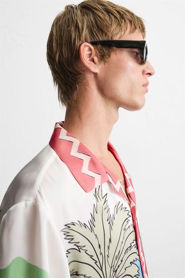 LANDSCAPE PRINT SATIN SHIRT - Pink by Zara - Image 5