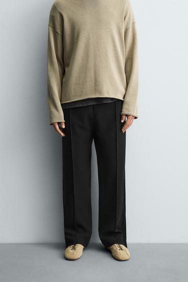 بنطلون منسدل بسحابات - أسود الخاص بـ Zara