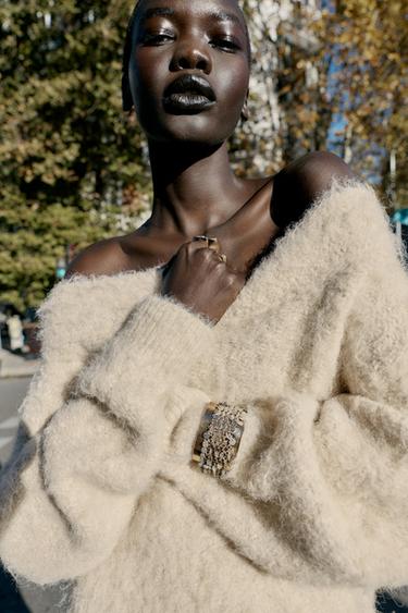 PULSERA RÍGIDA COMBINADA LENTEJUELAS - Oro / Plata de Zara