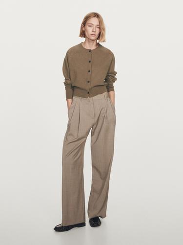 Cárdigan manga larga 100% cashmere - Caramelo de Zara
