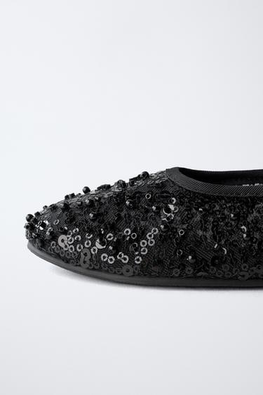 BALLERINES À BOUCLE ET PERLES - Noir de Zara - Image 6