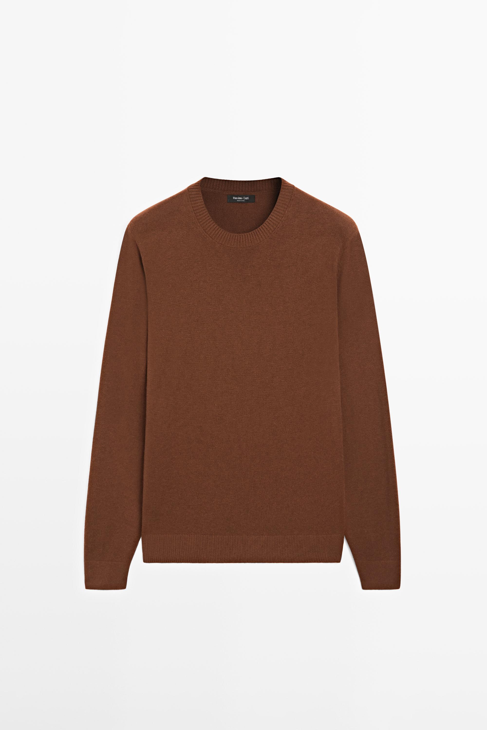 Pull maille col rond coton et laine
