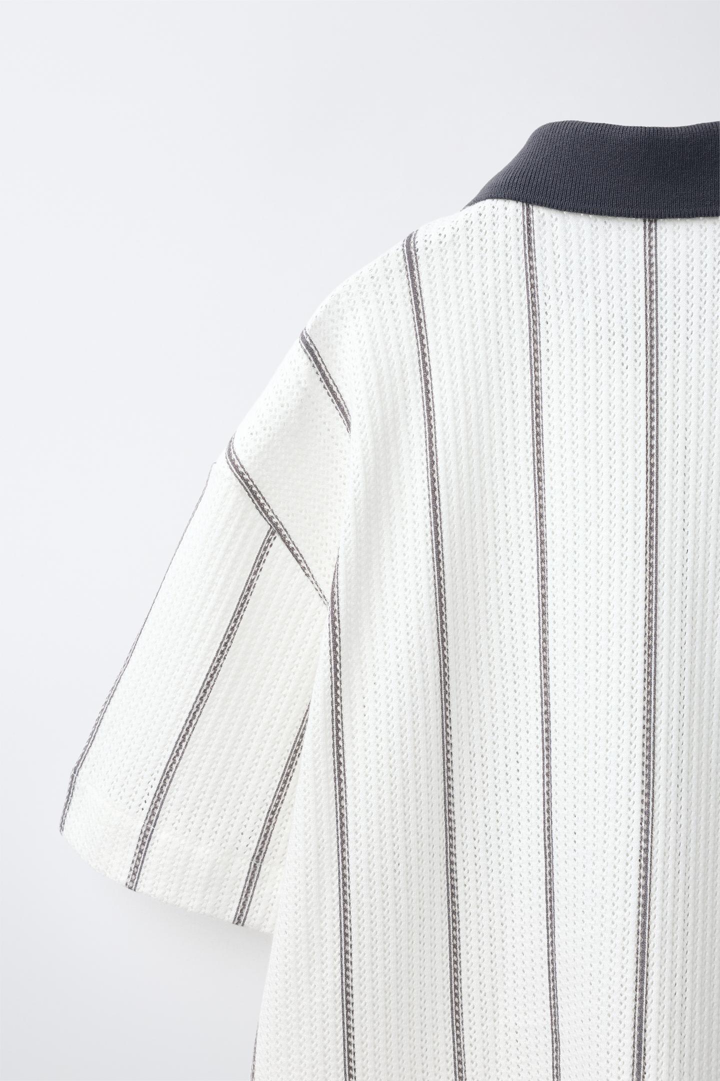 Детская рубашка Zara Striped Knit, цвет: Экрю — фото 5