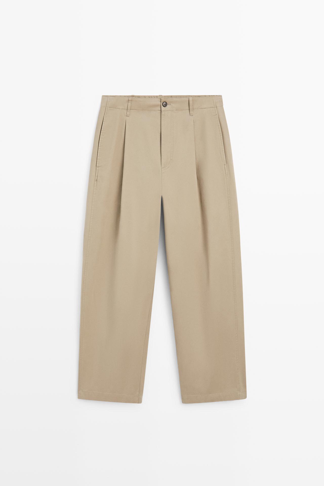 Barrel fit pants with dart detail — Beige